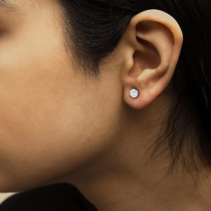 Round Lab-Grown Diamond Solitaire Stud Earrings with Push Backs in 14K Gold, photo 32