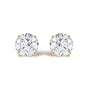 Round Lab-Grown Diamond Solitaire Stud Earrings with Push Backs in 14K Gold, photo 1