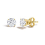 Round Lab-Grown Diamond Solitaire Stud Earrings with Push Backs in 14K Gold, photo 3