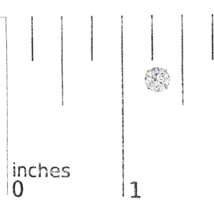 Round Lab-Grown Diamond Solitaire Stud Earrings with Push Backs in 14K Gold