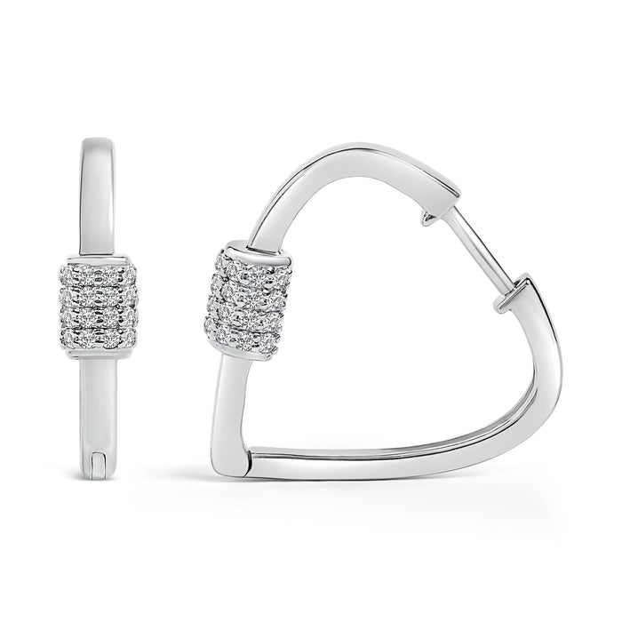 3/8 Ct. T.W. Lab-Grown Diamond Heart-Shaped Huggie Hoop Earrings in 10K Gold, photo 8
