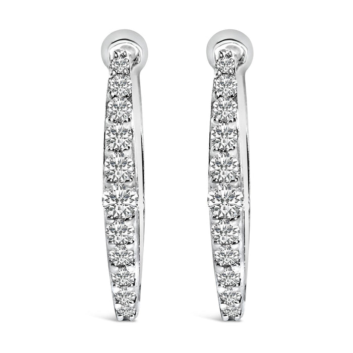 1/4 Ct. T.W. Lab-Grown Diamond Heart-Shaped Huggy Hoop Earrings in 10K Gold, photo 2