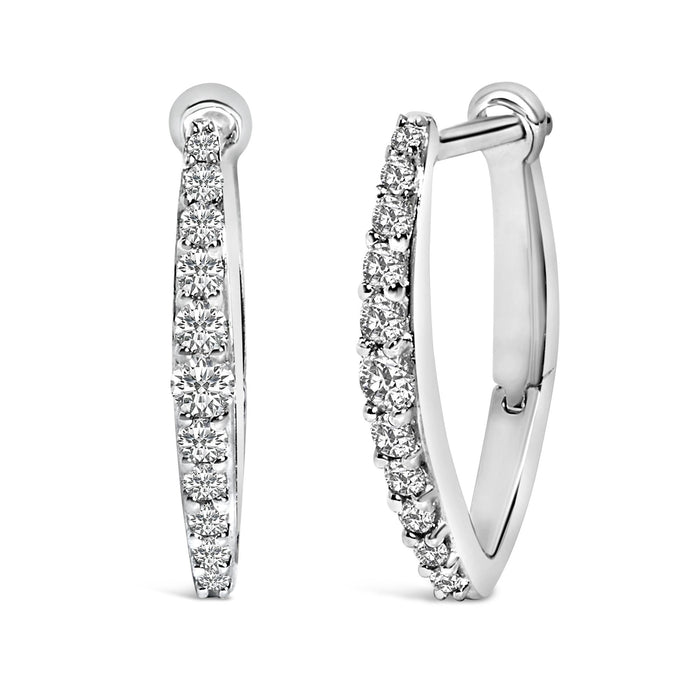1/4 Ct. T.W. Lab-Grown Diamond Heart-Shaped Huggy Hoop Earrings in 10K Gold, photo 4