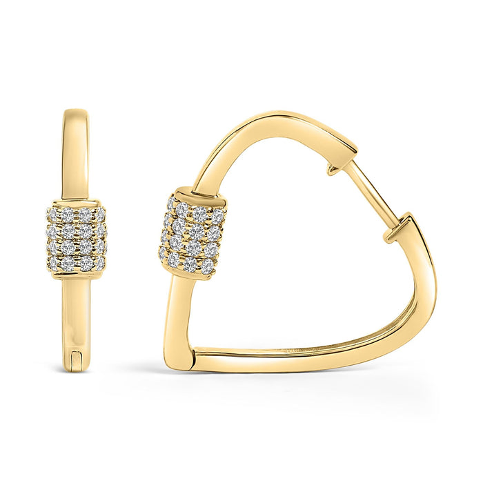 3/8 Ct. T.W. Lab-Grown Diamond Heart-Shaped Huggie Hoop Earrings in 10K Gold, photo 7