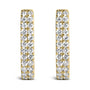 Aretes de aro Huggie de doble hilera con diamantes cultivados en laboratorio de 1/4 ct. p.t. en oro de 10K, foto 1