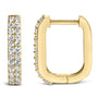 Aretes de aro Huggie de doble hilera con diamantes cultivados en laboratorio de 1/4 ct. p.t. en oro de 10K, foto 7