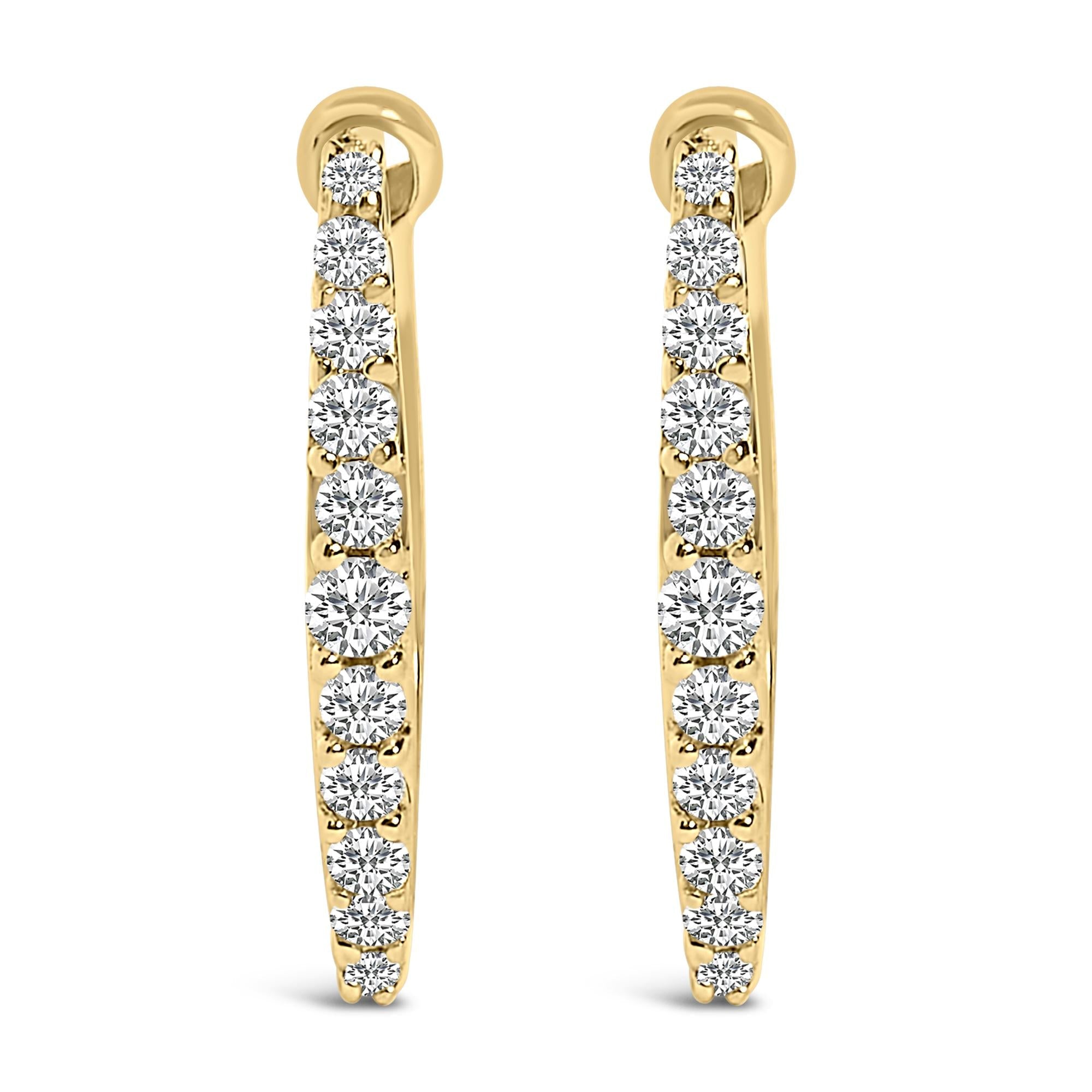 1/4 Ct. T.W. Lab-Grown Diamond Heart-Shaped Huggy Hoop Earrings in 10K Gold, photo 1