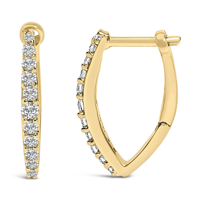 1/4 Ct. T.W. Lab-Grown Diamond Heart-Shaped Huggy Hoop Earrings in 10K Gold, photo 7