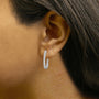Aretes de aro con diamantes ovalados cultivados en laboratorio de 1 ct. p.t. en oro de 14K, foto 6