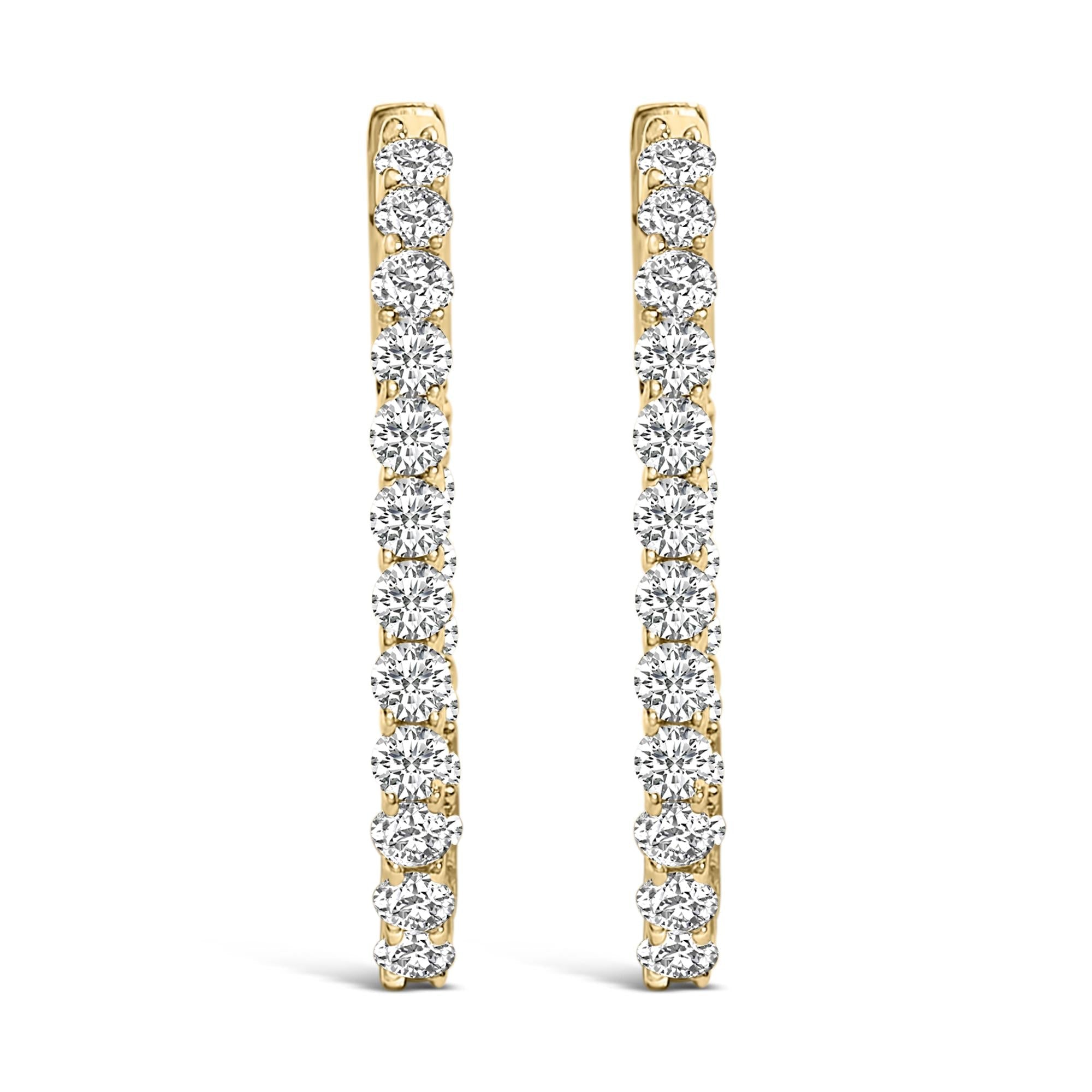 Aretes de aro con diamantes ovalados cultivados en laboratorio de 1 ct. p.t. en oro de 14K, foto 1
