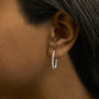 Aretes de aro con diamantes ovalados cultivados en laboratorio de 1 ct. p.t. en oro de 14K, foto 5