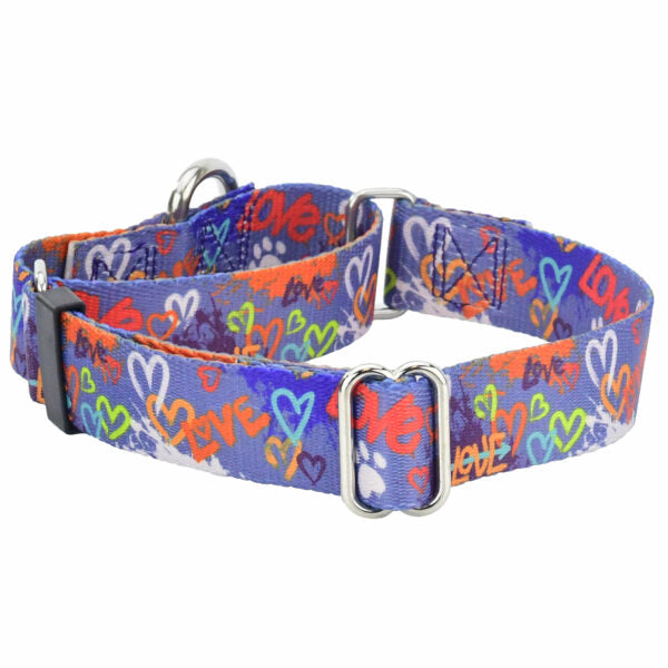 Collar martingala para perro Love Graffiti Blue EarthStyle, foto 2