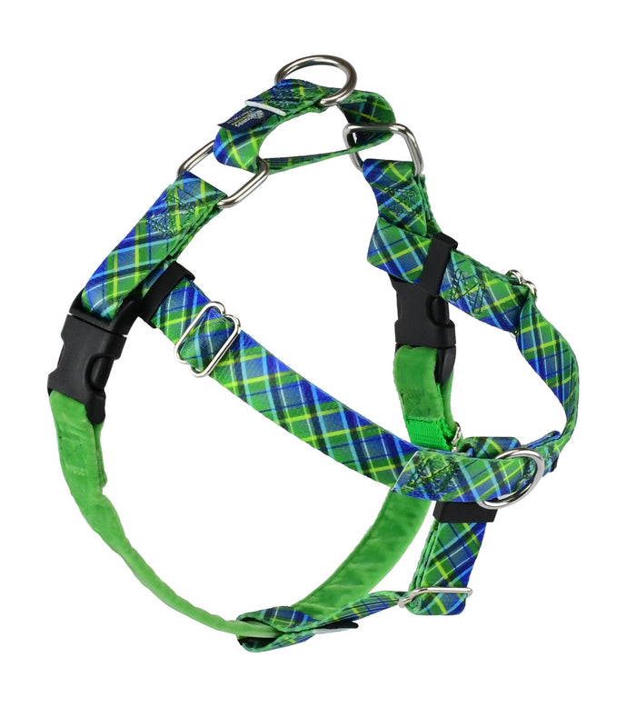 Arnés antitirones para perro Freedom No-Pull Electric Glow Green Plaid EarthStyle, foto 1
