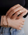 Pulsera de cadena Paper Clip alargada en oro de 14K, foto 6