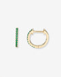 14K Gold Pave Emerald Huggie Earrings, photo 1