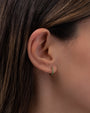 14K Gold Pave Emerald Huggie Earrings, photo 3