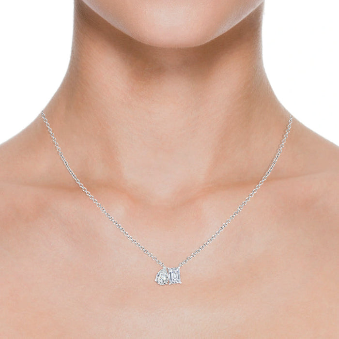 1 or 2 CTW Two-Stone Lab-Grown Diamond Pendant in 14K Gold, photo 4