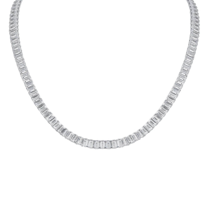 30 CTW Lab-Created Moissanite Necklace in Gold-Plated Silver, photo 1