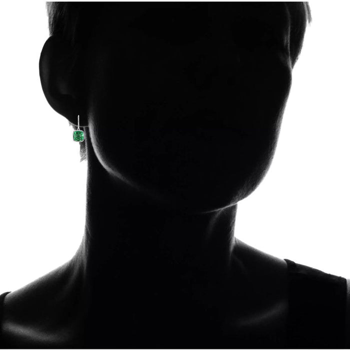 4.50 CTW Lab-Created Emerald Earrings in Sterling Silver, photo 3