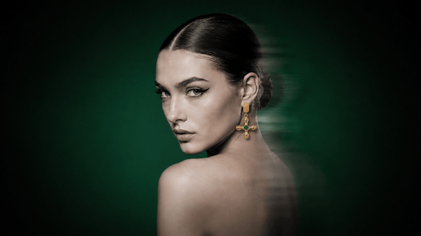 Emerald Green Cross Drop Earrings
