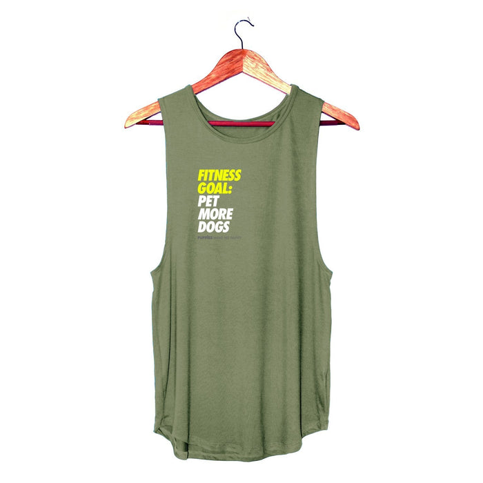 Fitness Goal Sleeveless Tank in army green