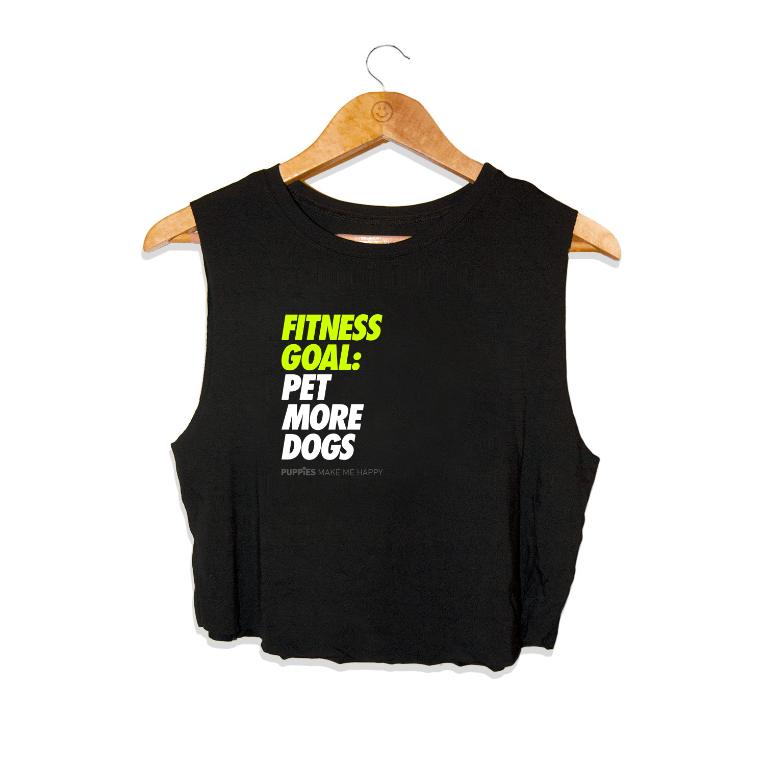 Fitness Goals: Pet More Dogs Crop Top in black