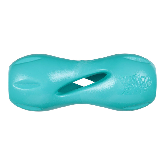 Juguete dispensador Qwizl para perro, verde azulado