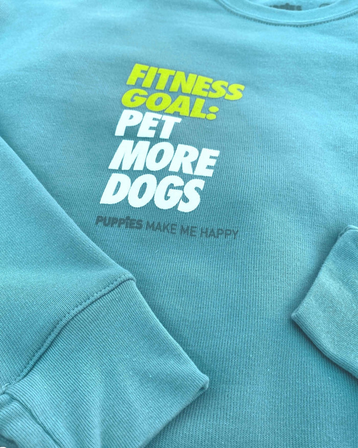Fitness Goal: Pet More Dogs Women's Cropped Sweatshirt