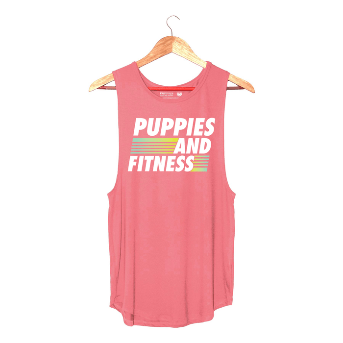 Fitness Club Logo Women's Sleeveless Tank in hot pink