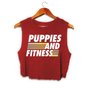 Puppies and Fitness Club Logo Crop Tank in maroon