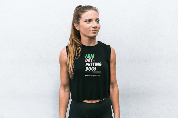 Arm Day = Petting Dogs Crop Top