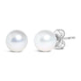 Aretes de botón solitarios con perla cultivada Akoya de 7-7.5mm en oro de 14K, foto 5