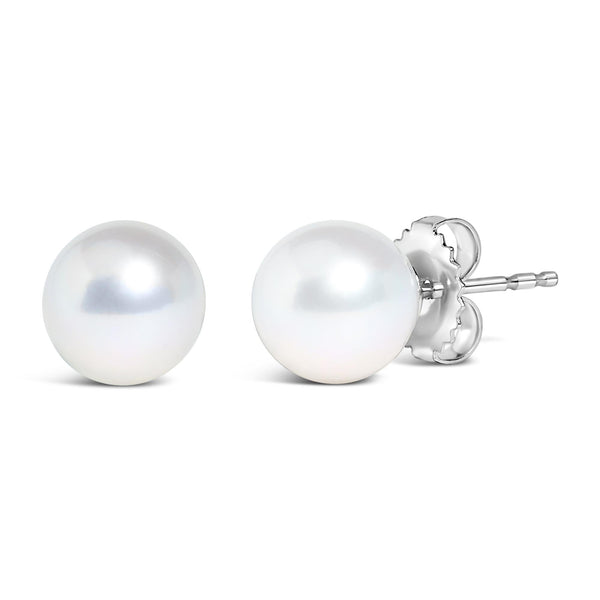7-7.5mm Cultured Freshwater Pearl Solitaire Stud Earrings in Sterling Silver, photo 2