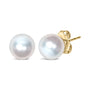 Aretes de botón solitarios con perla cultivada Akoya de 7-7.5mm en oro de 14K, foto 4