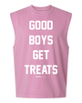 Good Boys Get Treats Muscle Tank in faded pink
