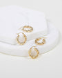 Aretes de aro con borde torcido en oro de 14K, foto 5