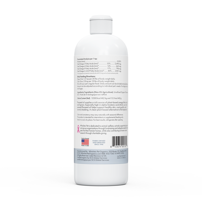 Aceite de linaza orgánico para perro y gato, foto 2