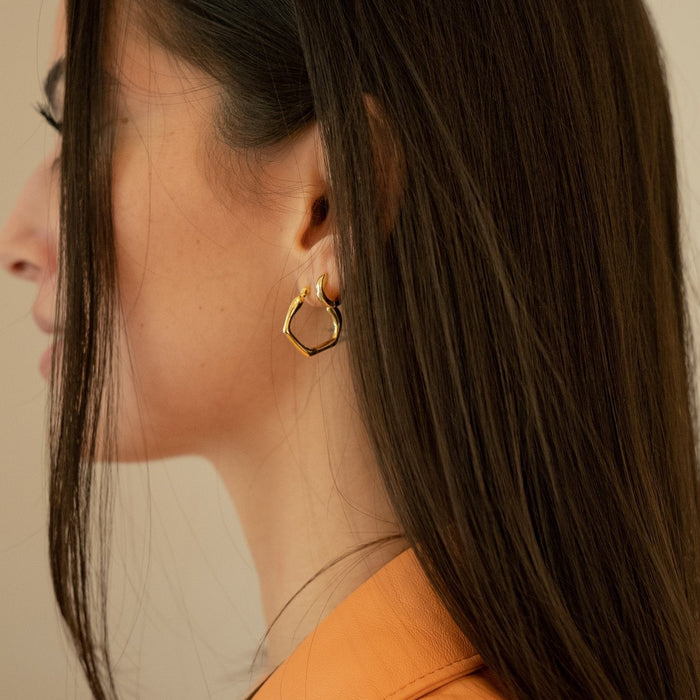 Fluid Hexagon Hoop Earrings, photo 4