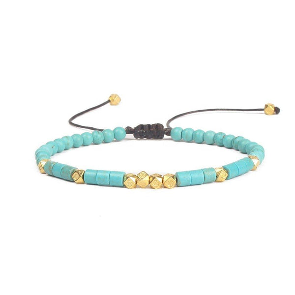 Pulsera de la amistad tejida a mano con cuentas de piedra, foto 1