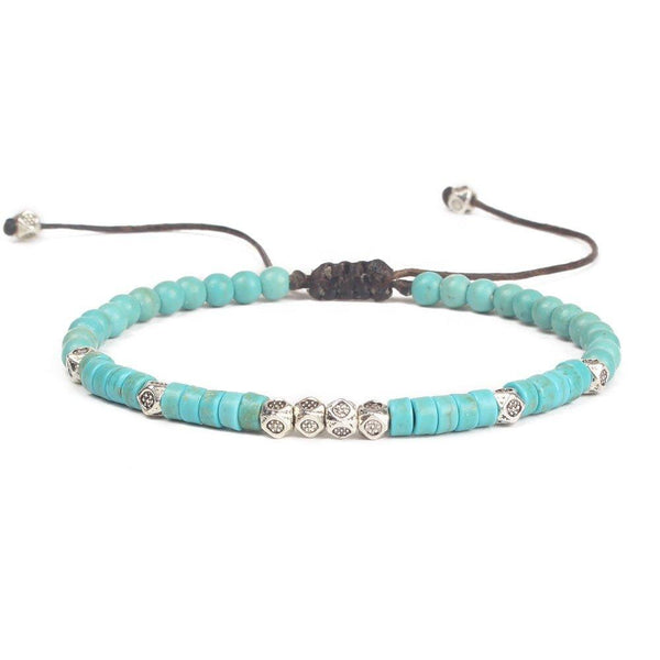 Pulsera de la amistad tejida a mano con cuentas de piedra, foto 2