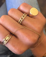 14K Gold Single Bezel Diamond Hand Chain, photo 3