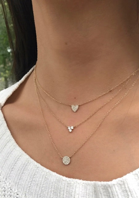 14K Gold Pave Diamond Heart Necklace, photo 4