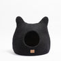 Felted Wool Cat Cave with Ears, Night Black, photo 5