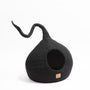 Felted Wool Cat Cave with Tail, Night Black, photo 3