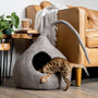 Cueva de fieltro de lana para gatos con cola, Café tierra, foto 4
