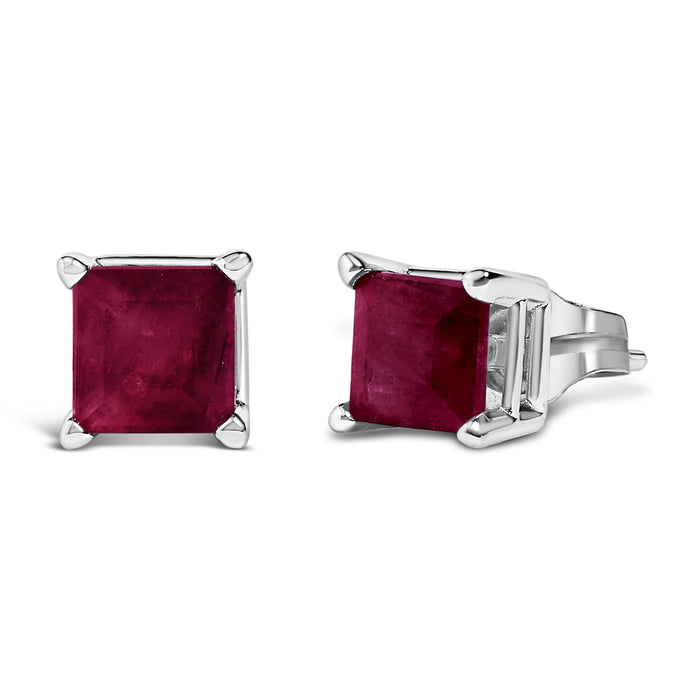 5x5mm Princess-Cut Gemstone Solitaire Stud Earrings in 14K Gold, photo 17