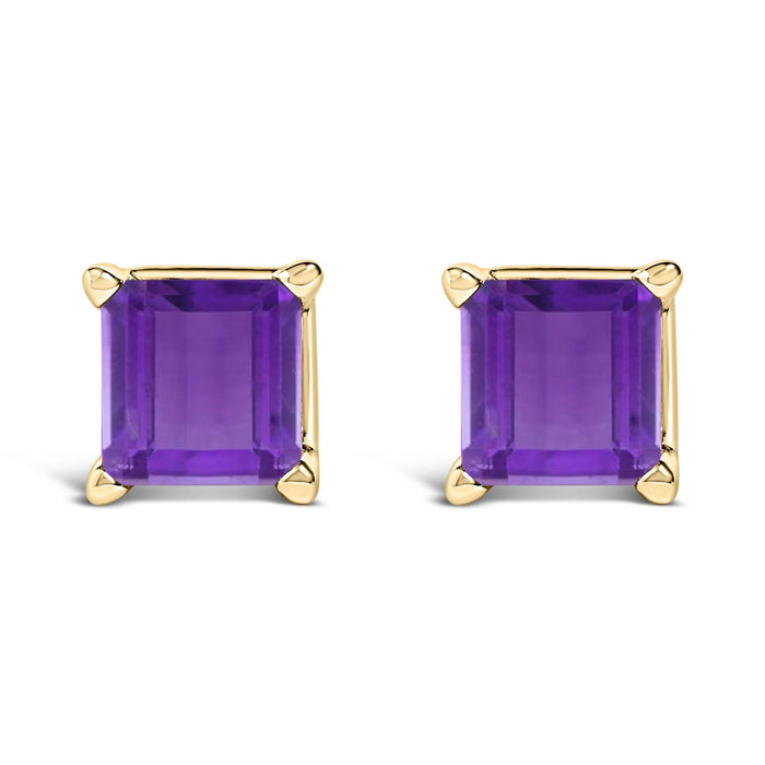 5x5mm Princess-Cut Gemstone Solitaire Stud Earrings in 14K Gold, photo 5
