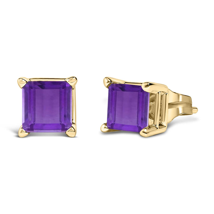 5x5mm Princess-Cut Gemstone Solitaire Stud Earrings in 14K Gold, photo 15