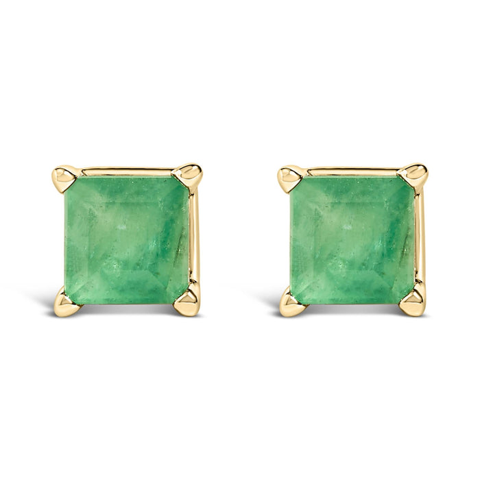 5x5mm Princess-Cut Gemstone Solitaire Stud Earrings in 14K Gold, photo 4