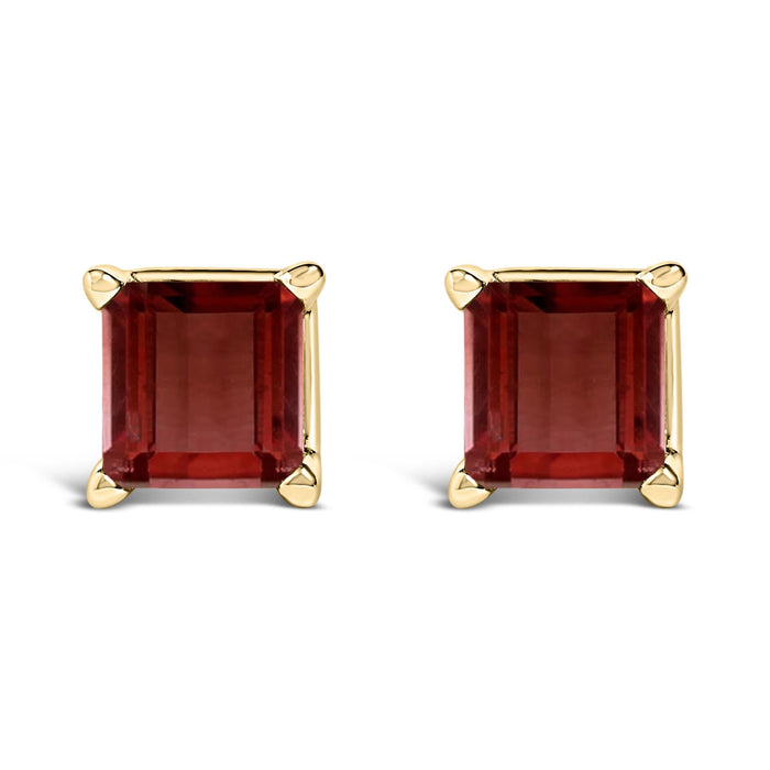 5x5mm Princess-Cut Gemstone Solitaire Stud Earrings in 14K Gold, photo 3